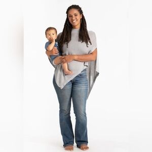 We are Amma, The Cocoon. Grey, breathable nursing cover.